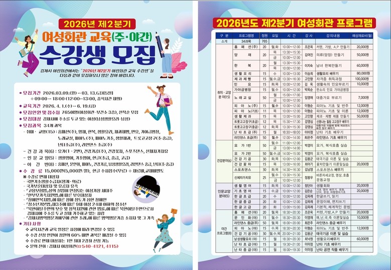 김제시, 2026년도 제2분기 여성회...